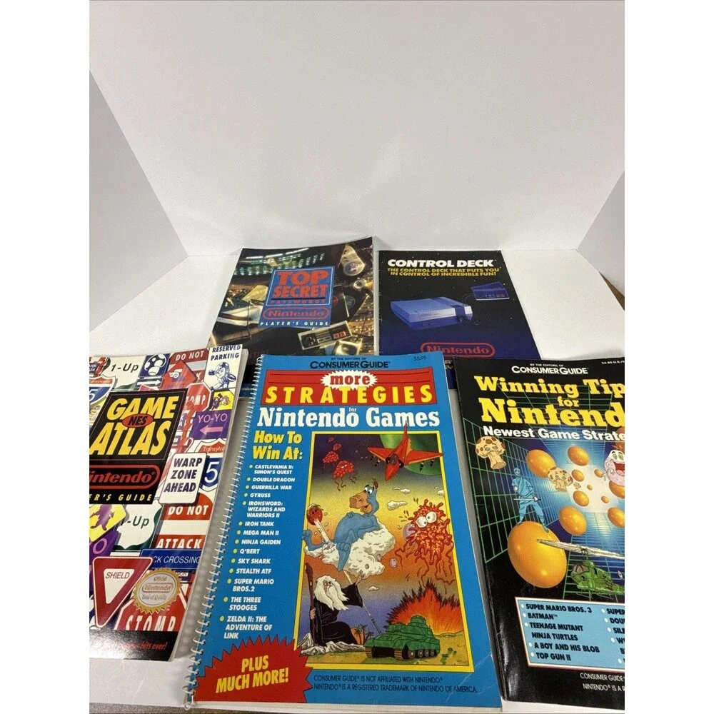 1991 Nintendo Nes Game Atlas Player's Guide All Pages VG + 4 Nintendo Books